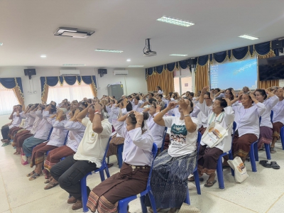 วันที่ 30 เมษายน 2568 กิจกรรมโรงเรียนผู้สูงอายุ องค์การบริหารส่วนตำบลโพนงาม รุ่นที่ 5/2568 สัปดาห์ที่ 6 เรียนรู้เกี่ยวกับโภชนาการอาหารสำหรับผู้สูงอายุ เล่นเกม ออกกำลังกายเสริมทักษะและการเคลื่อนไหวทางด้านร่างกาย